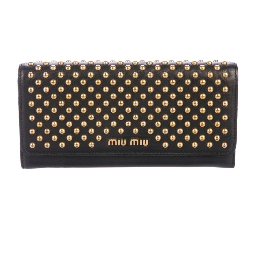 Miu Miu Studded Leather Wallet